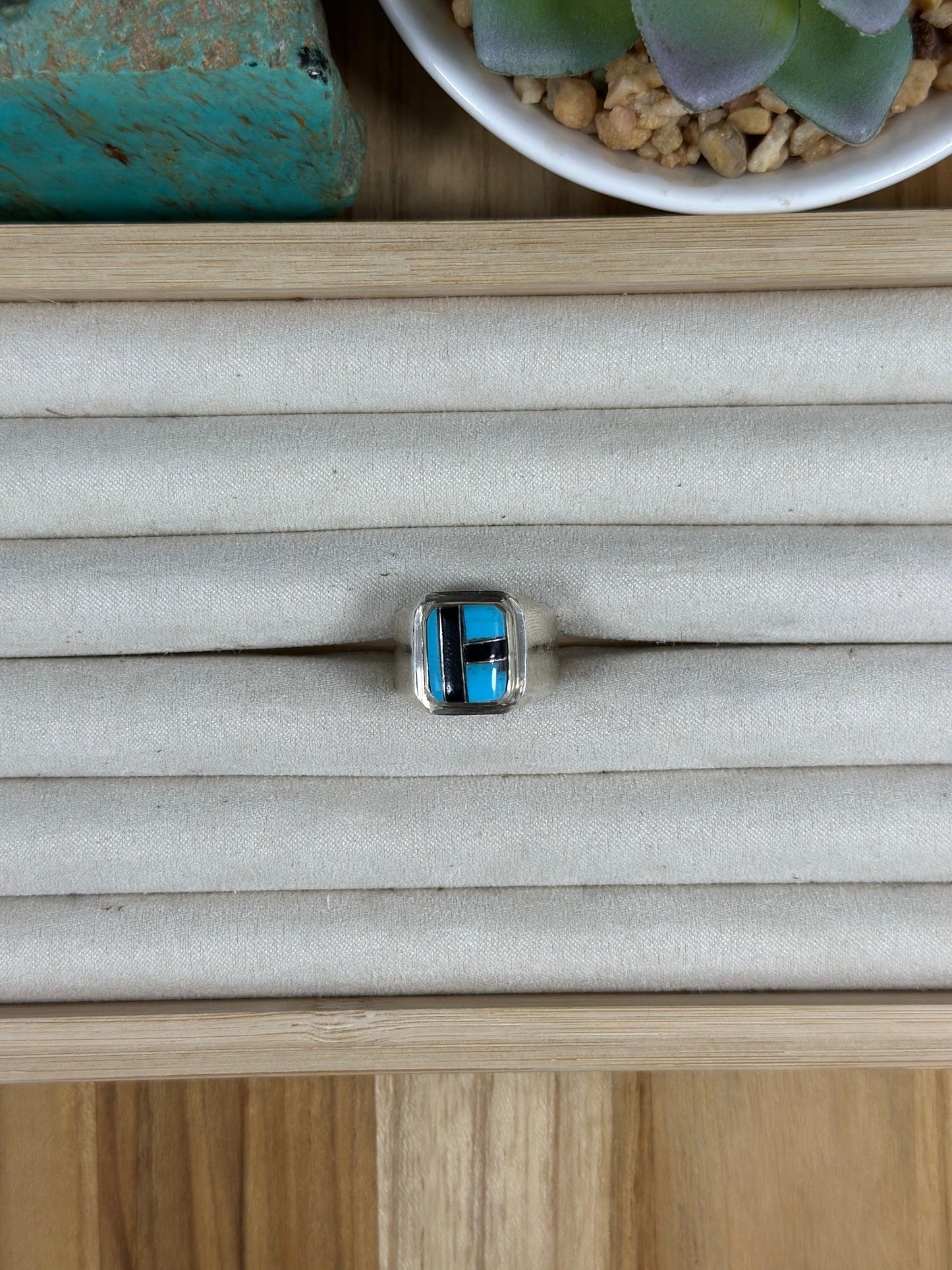 Multi Color Stone Men Inlay Ring