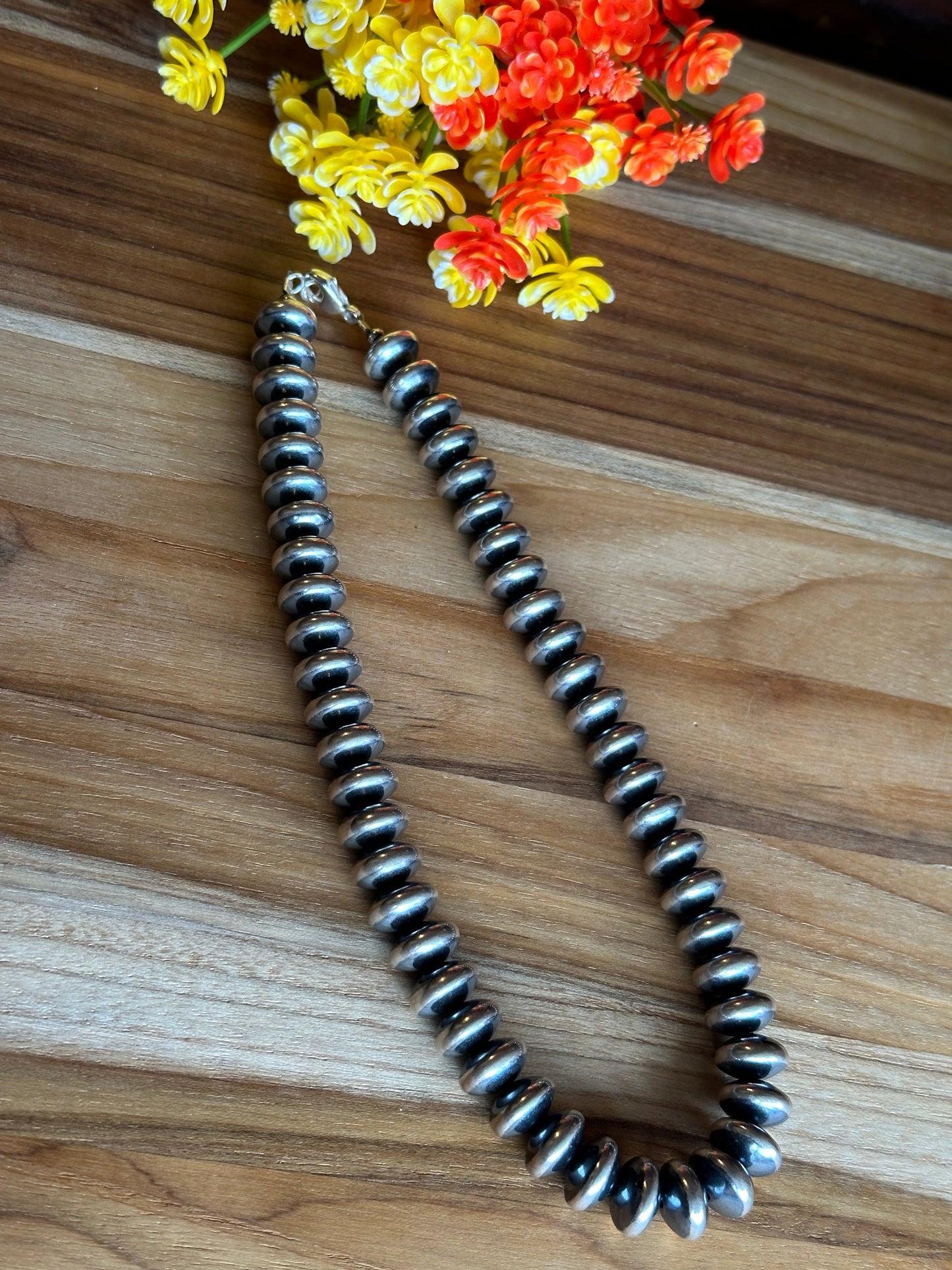 18" 14MM Rondelle Sterling Pearls