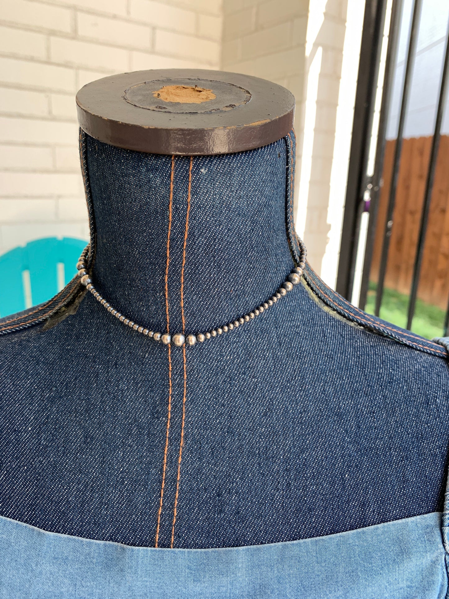 14" Variated "Navajo Style" Sterling Pearls