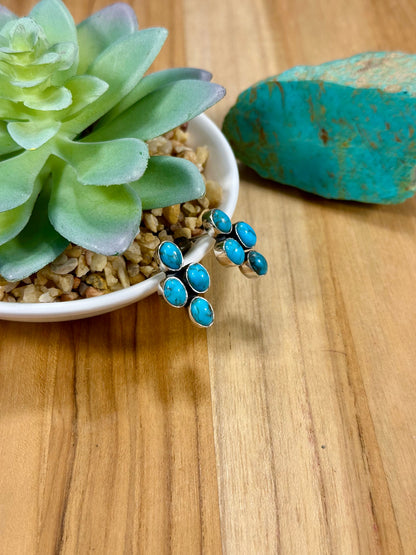 Kingman Turquoise 4 Stone Earrings