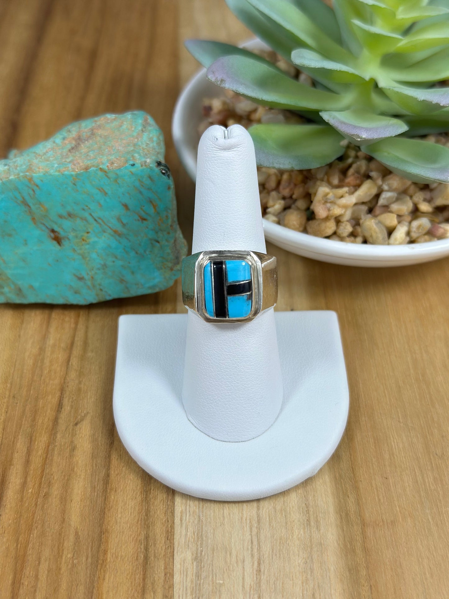 Multi Color Stone Men Inlay Ring