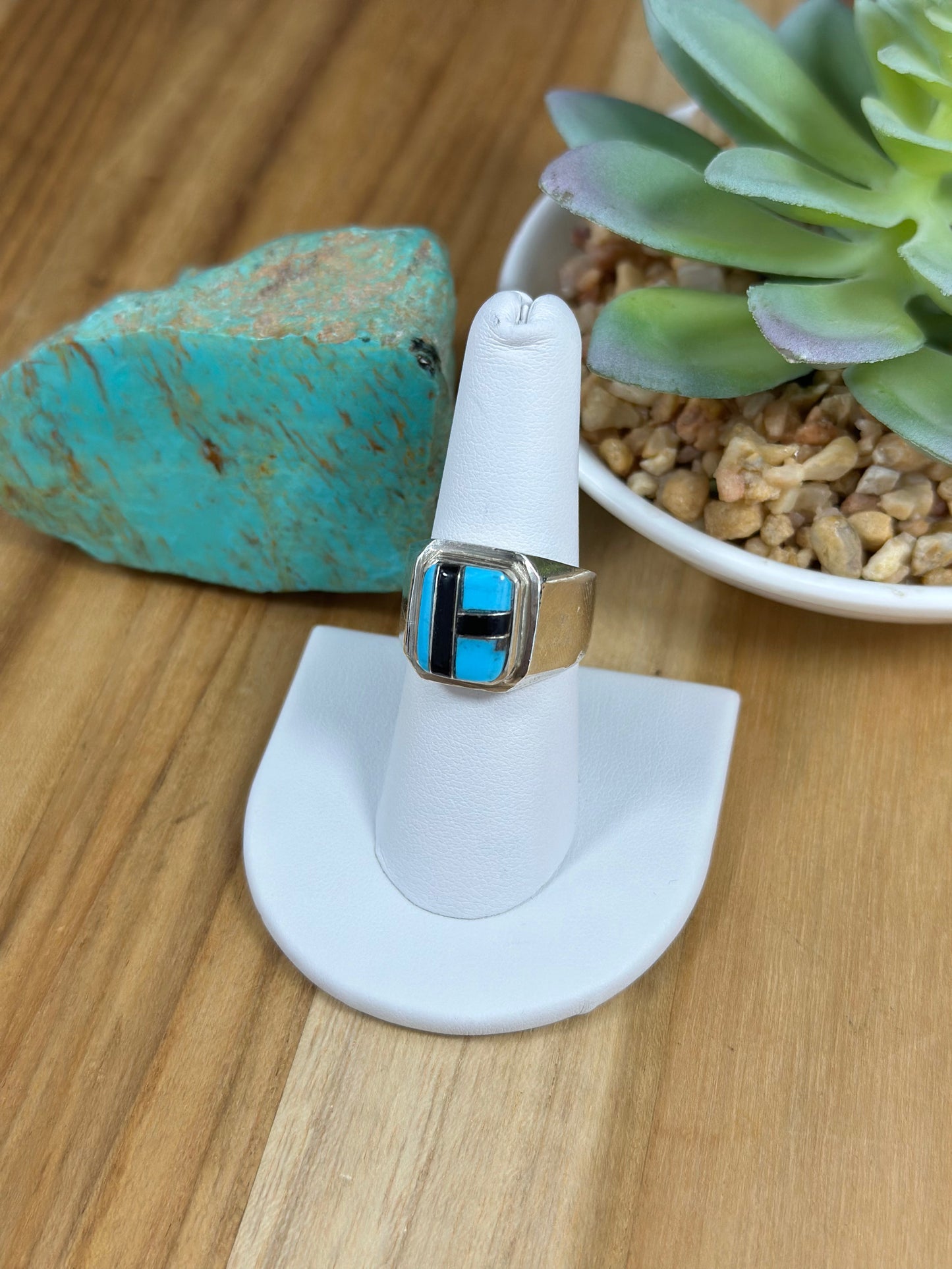 Multi Color Stone Men Inlay Ring