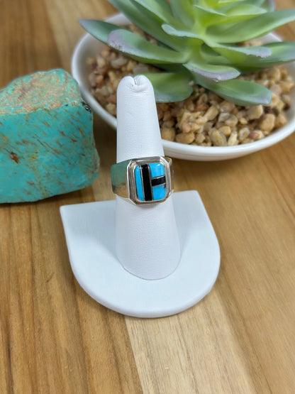 Multi Color Stone Men Inlay Ring