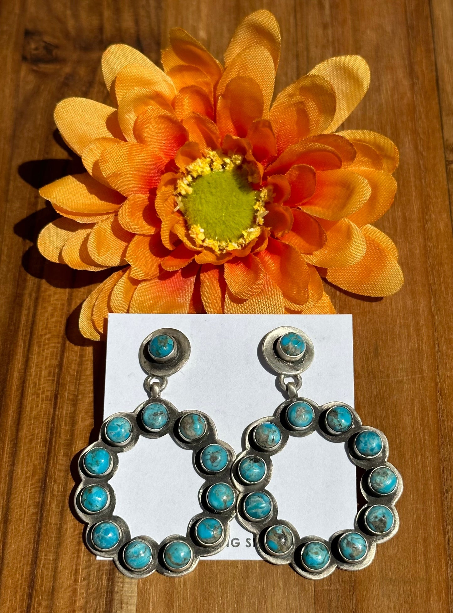 Kingman Turquoise Hoop Earrings