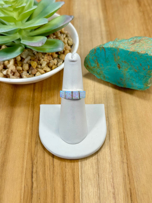 Opal Inlay Sterling Silver Ring