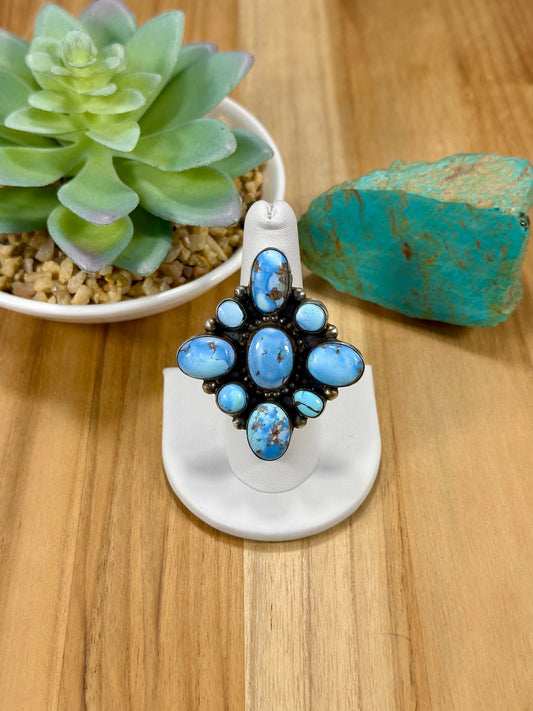 Golden Hills Floral Cluster Sterling Silver Ring