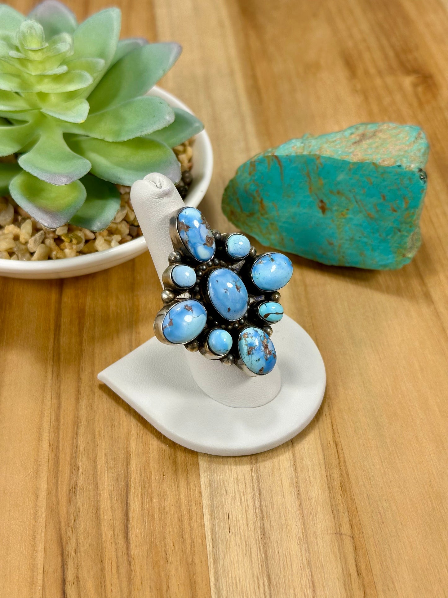 Golden Hills Floral Cluster Sterling Silver Ring