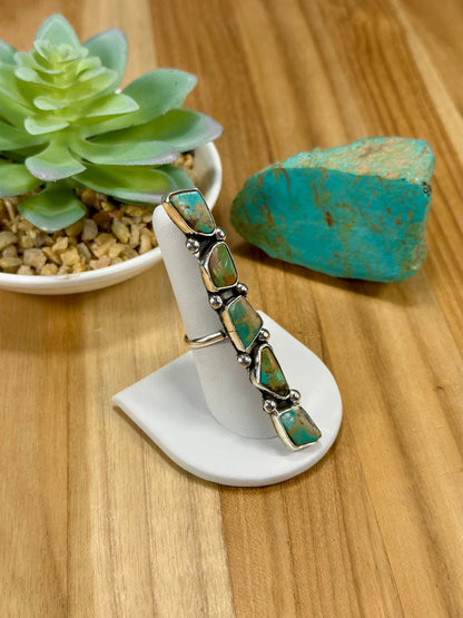 Kingman Turquoise 5 Stone Sterling Silver Ring