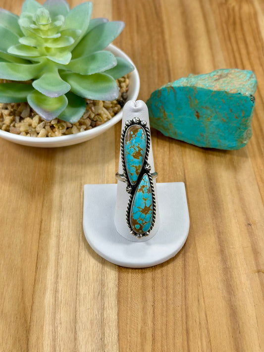 #8 2 Stone Sterling Silver Ring