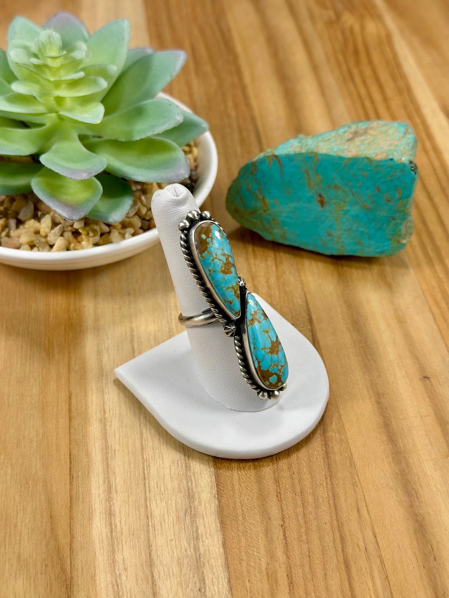 #8 2 Stone Sterling Silver Ring