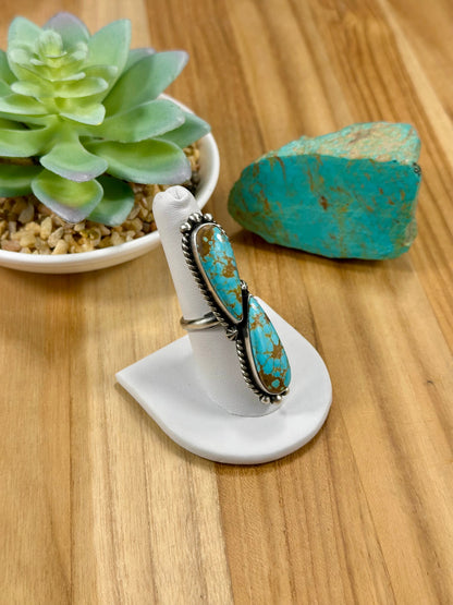 #8 2 Stone Sterling Silver Ring