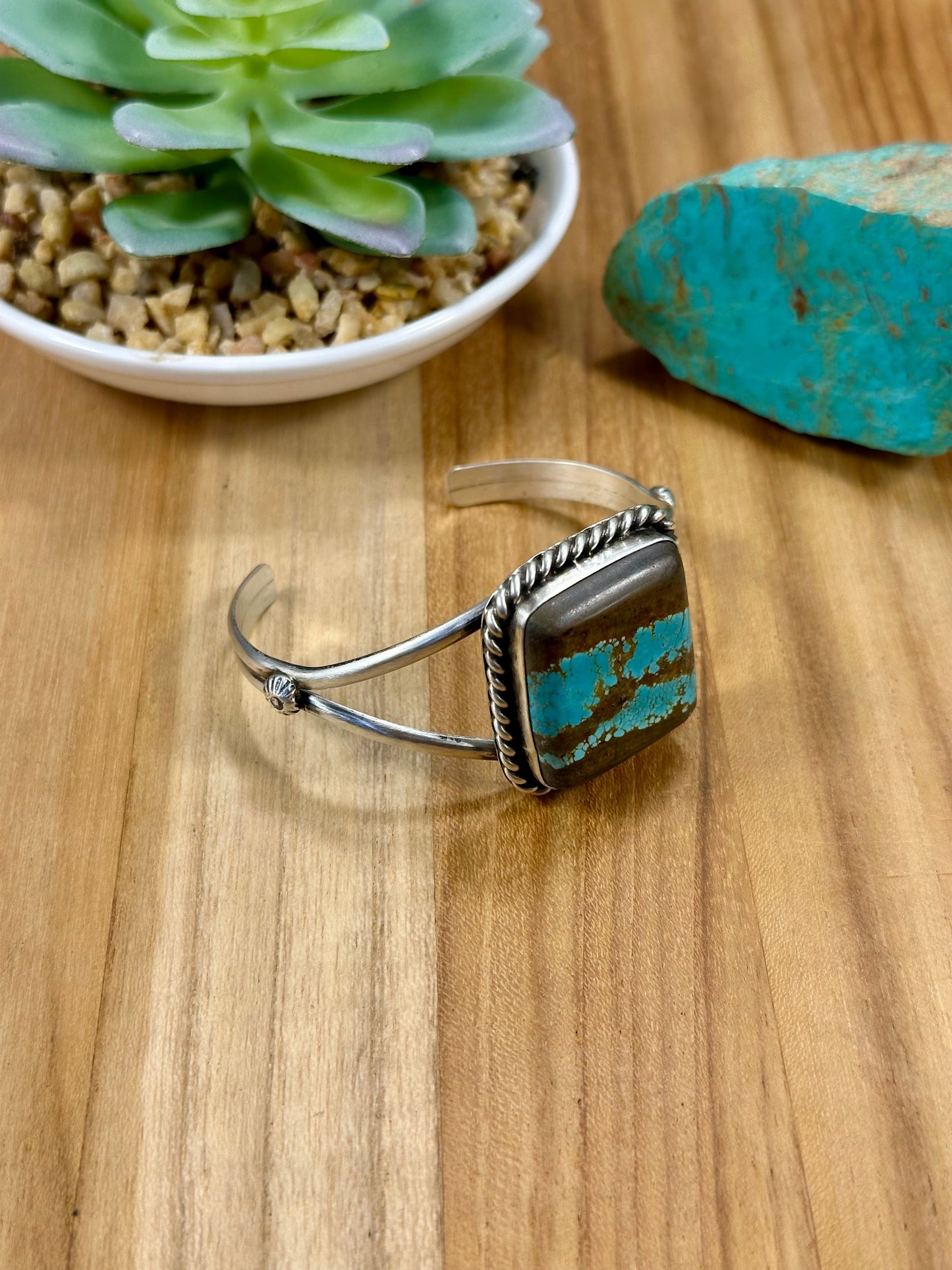 #8 Square Sterling Silver Cuff Bracelet