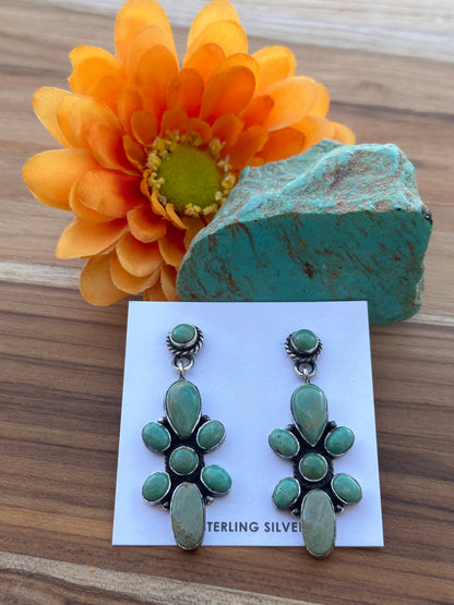 Kingman Turquoise Bow Tie Earrings