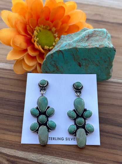 Kingman Turquoise Bow Tie Earrings