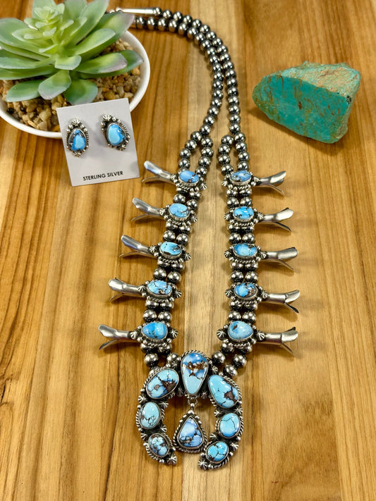 Golden Hills Squash Blossom Necklace & Earring Set