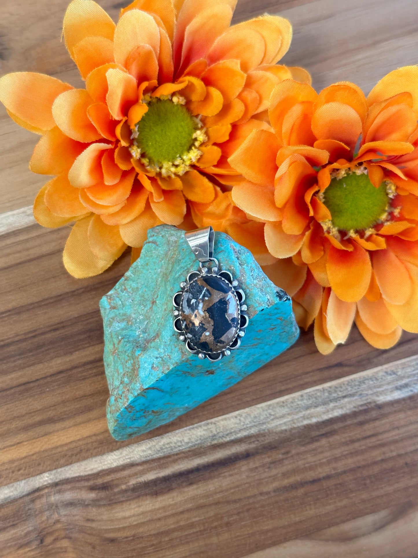 White Bronze Sterling Silver Pendant