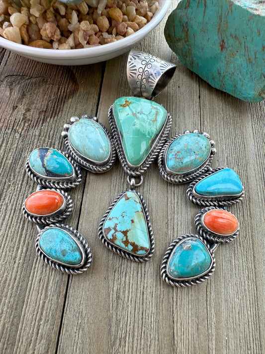 Multi Color Naja Sterling Silver Pendant