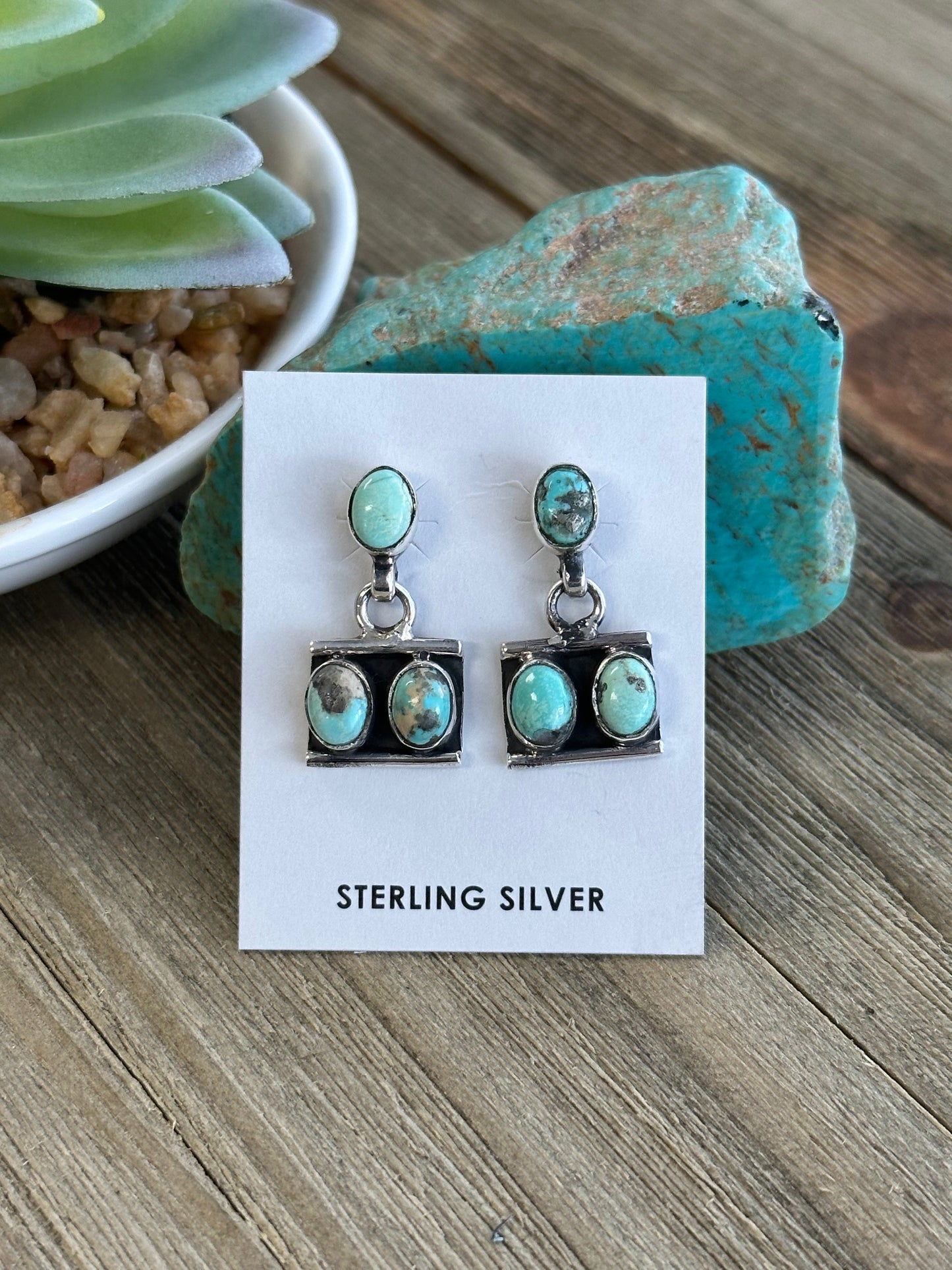Turquoise Dangle Earrings (Green)