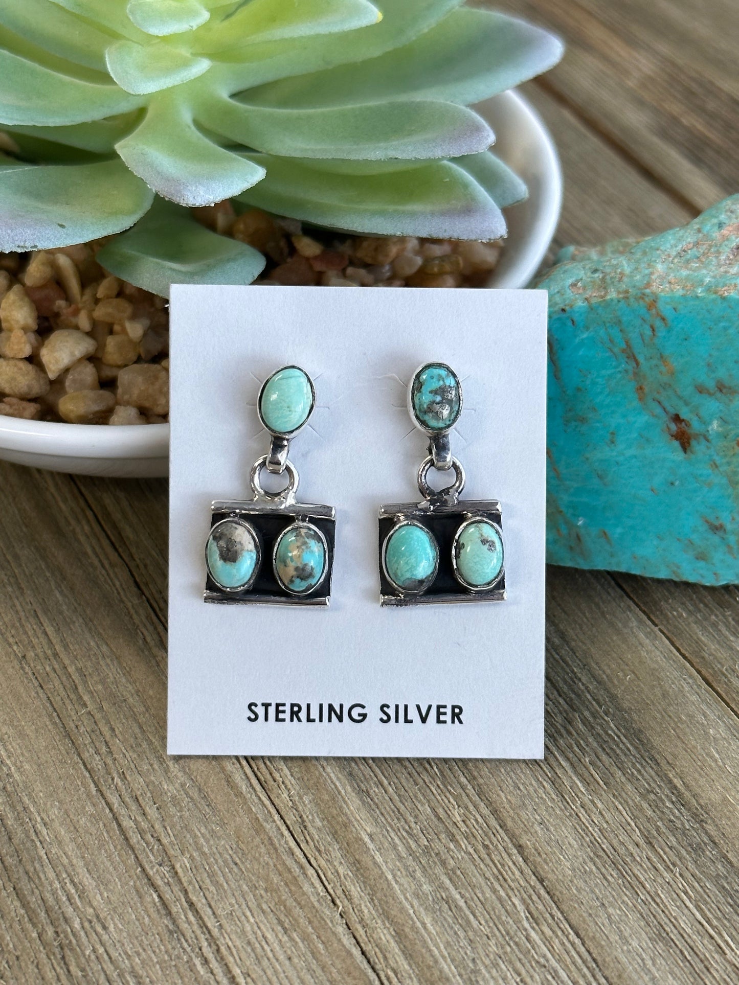 Turquoise Dangle Earrings (Green)