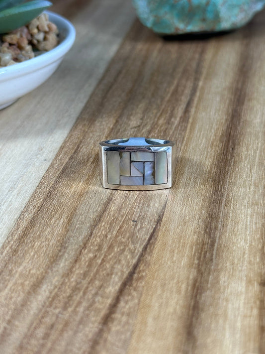 Men's Mother of Pearl Inlay Ring