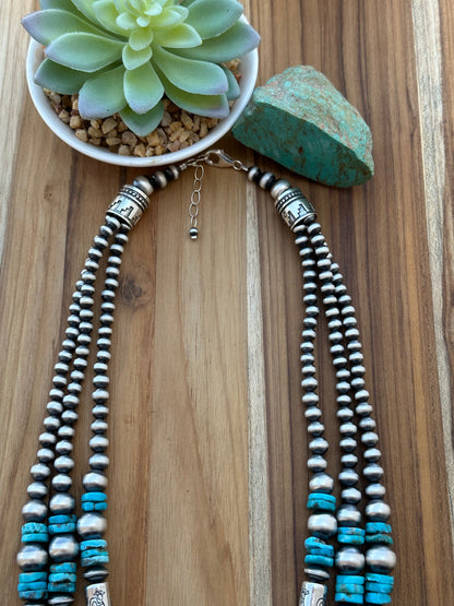 Multi Strand Turquoise and Pearl Necklace