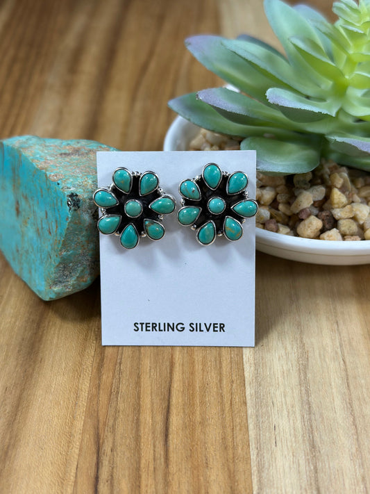 Kingman Turquoise Cluster Earrings