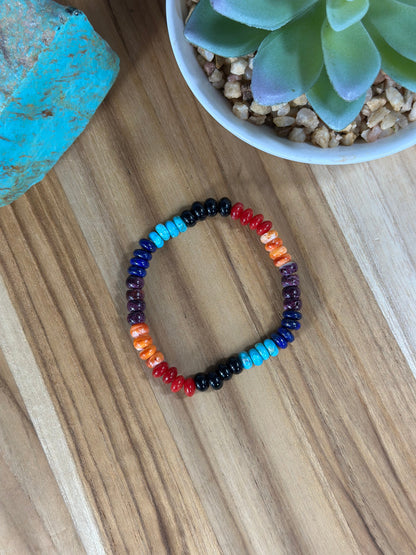 Sterling Silver Multi Color Pearls Bead Bracelet