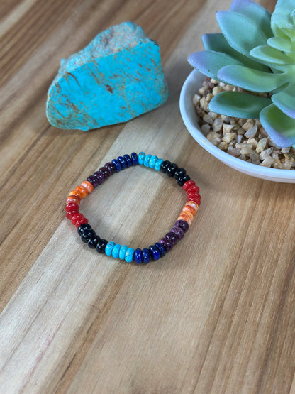 Sterling Silver Multi Color Pearls Bead Bracelet