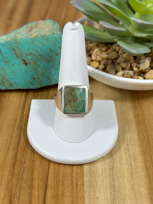 Signet Kingman Turquoise Inlay Rings