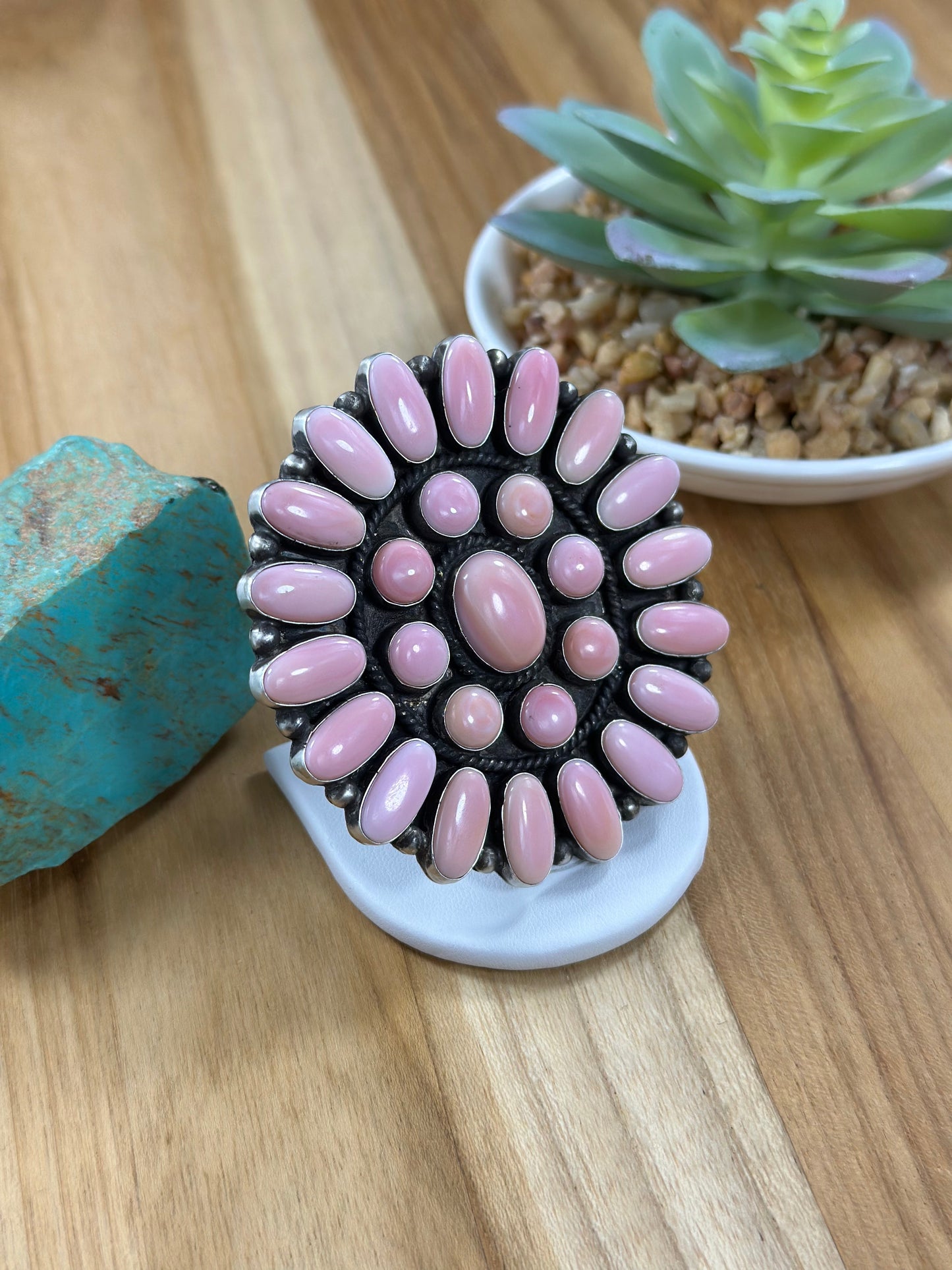 Pink Conch Cluster Ring
