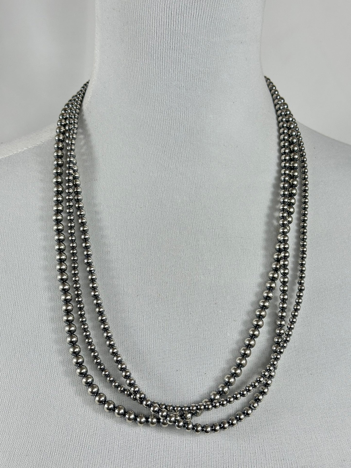 24" 3 Strand Sterling Pearls