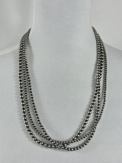 24" 3 Strand Sterling Pearls