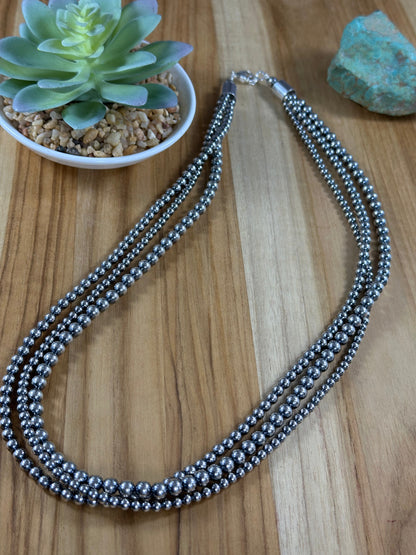 24" 3 Strand Sterling Pearls