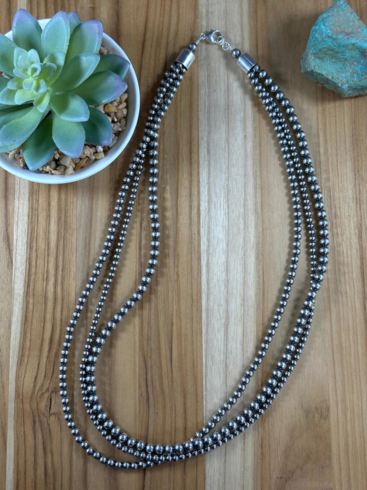 24" 3 Strand Sterling Pearls