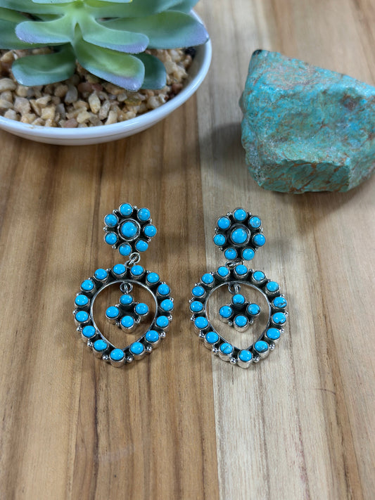 Kingman Turquoise Cluster Earring