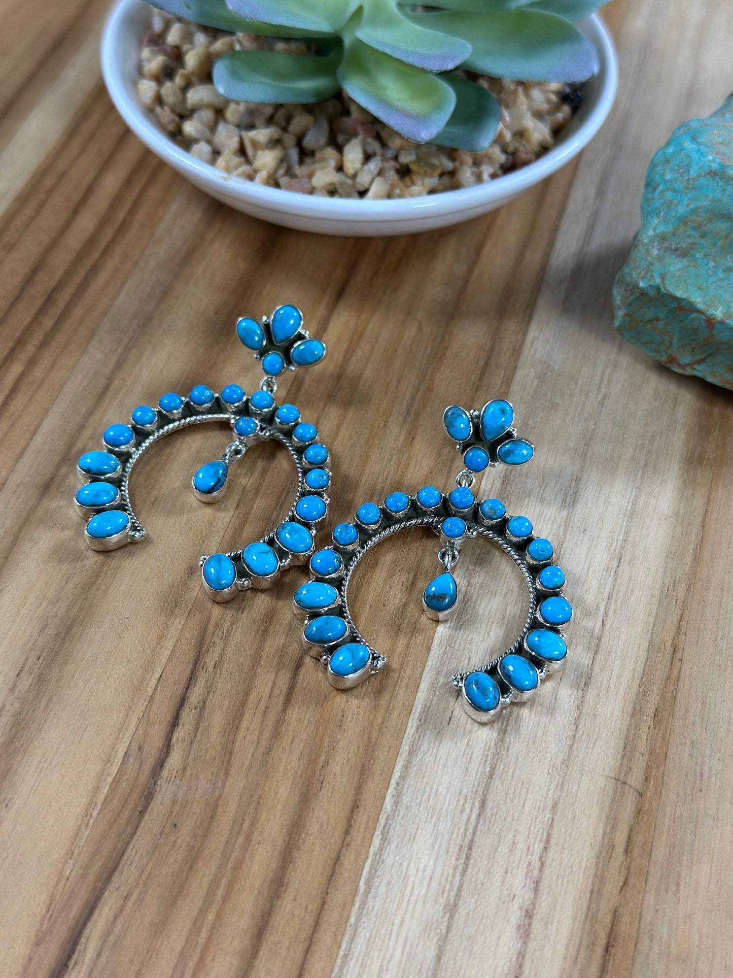 Kingman Turquoise Cluster Earring