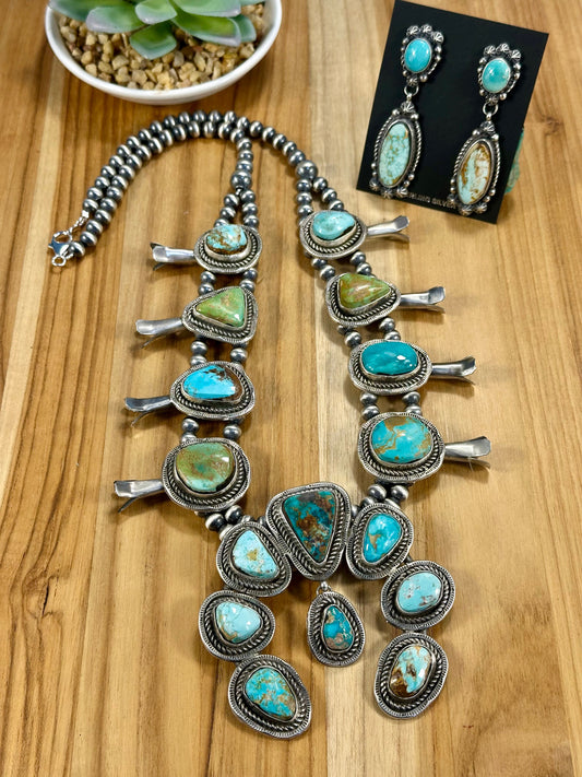 Royston Squash Blossom Necklace & Earrings Set