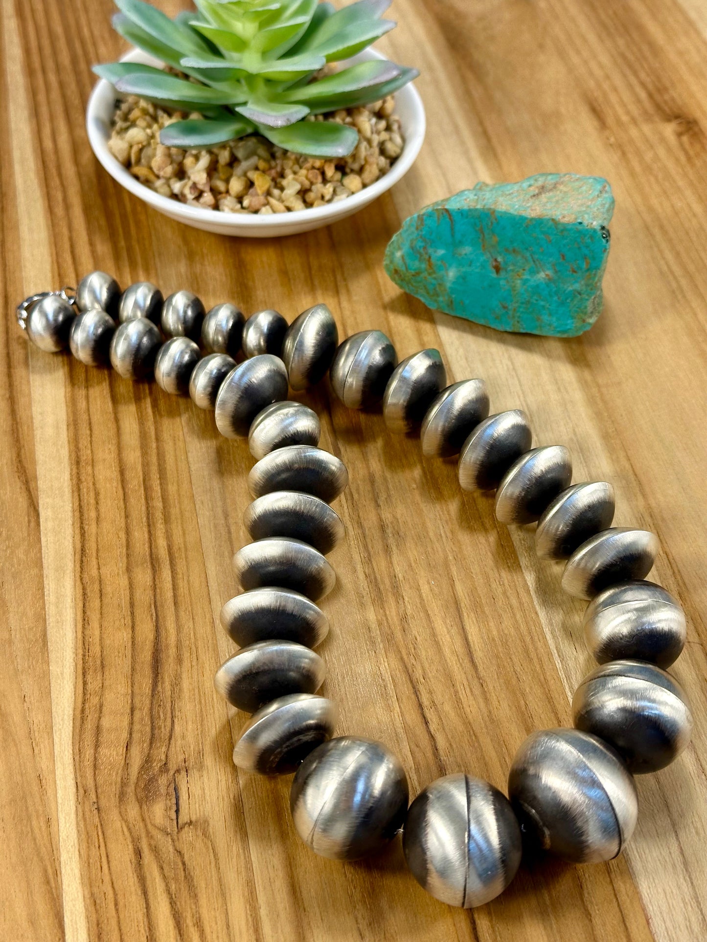Handmade Sterling Silver Navajo Pearl Necklace
