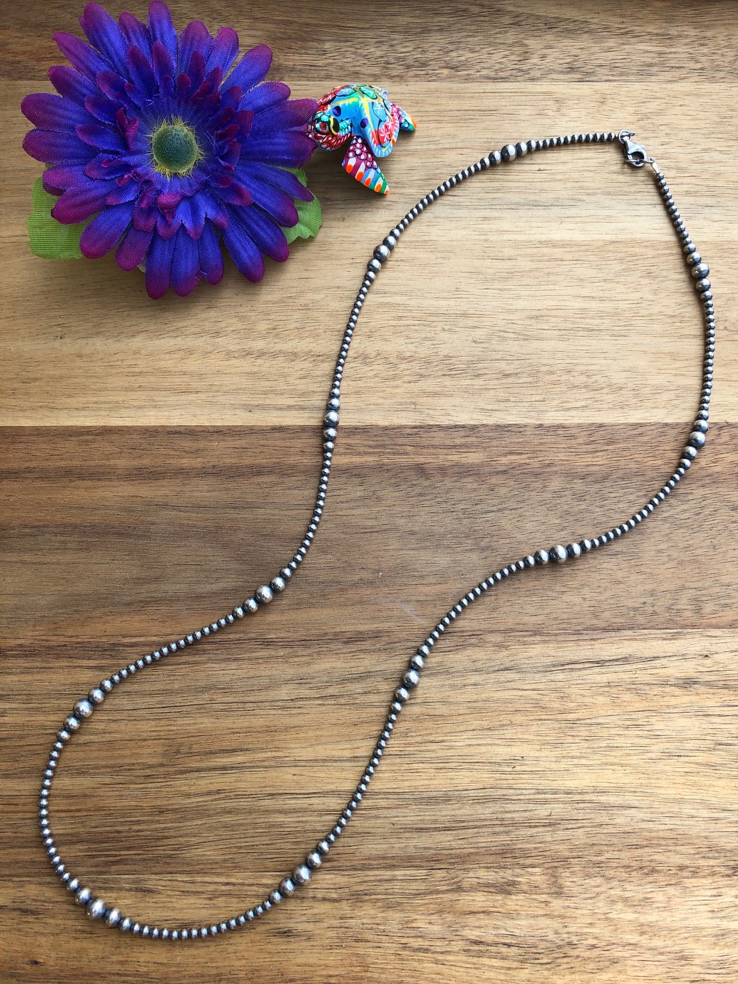 30" Variated "Navajo Style" Sterling Pearls