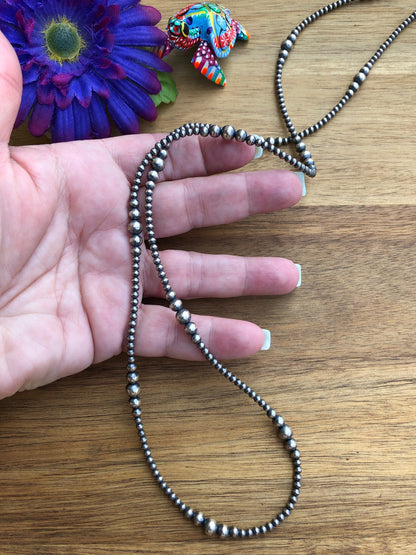 36" Variated "Navajo Style" Sterling Pearls