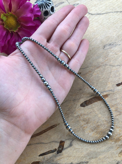 22" Variated "Navajo Style" Sterling Pearls